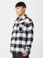 The Souled Store Plaid : Black,White Men and Boys Long Sleeve Collared Neck Button Down Linen Relaxed Fit Check Shirts