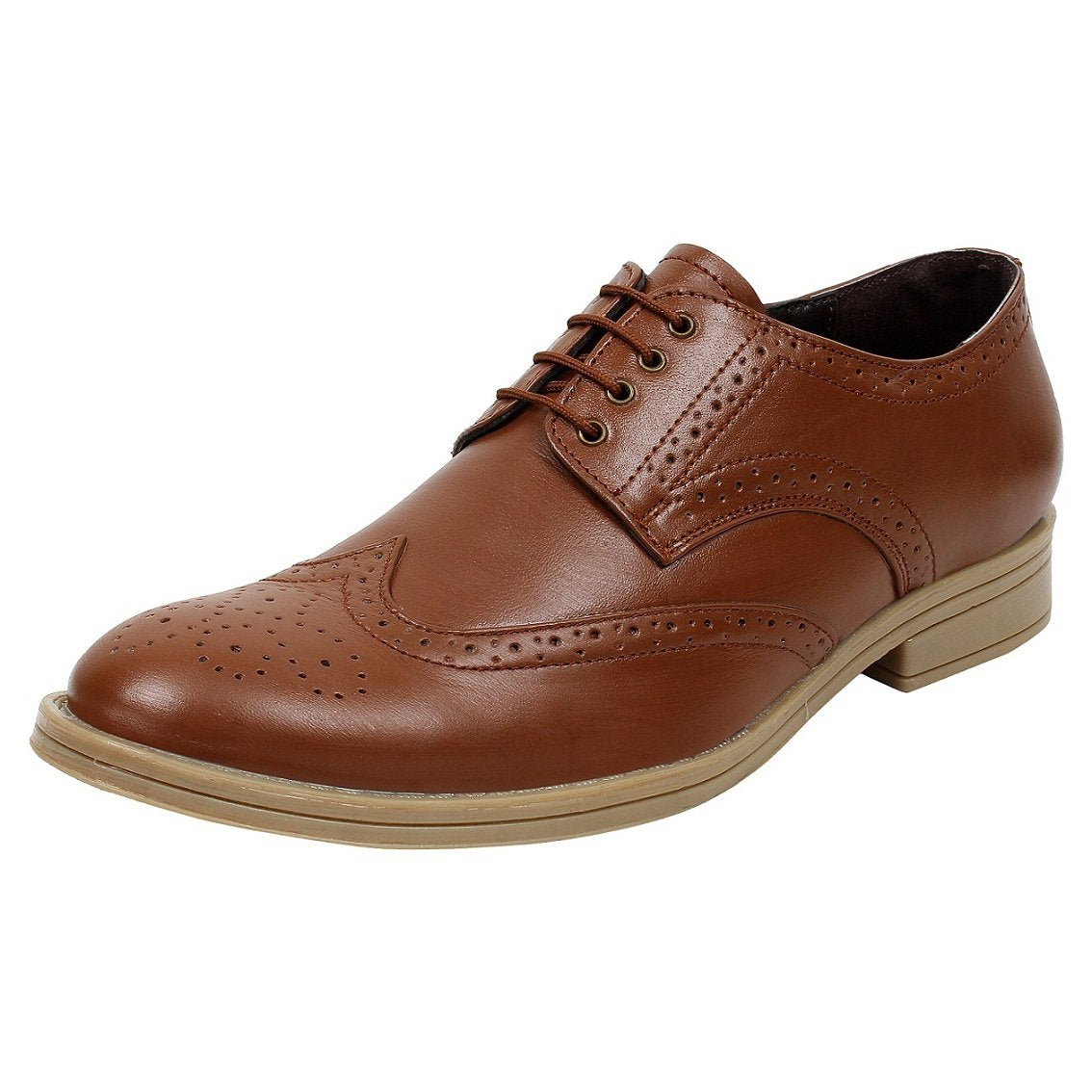 SeeandWear Brogue Shoes for Men. Branded Leather Tan Brown Formal Shoes (9) 9