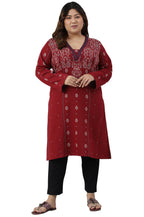 W For Woman Women'S Polyester Regular Kurta (22Now18547G-312478_Deep Red