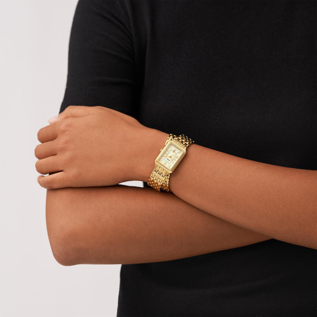 Fossil Women's Raquel Quartz Stainless Steel Three-Hand Watch, Color: Gold (Model: ES5302)