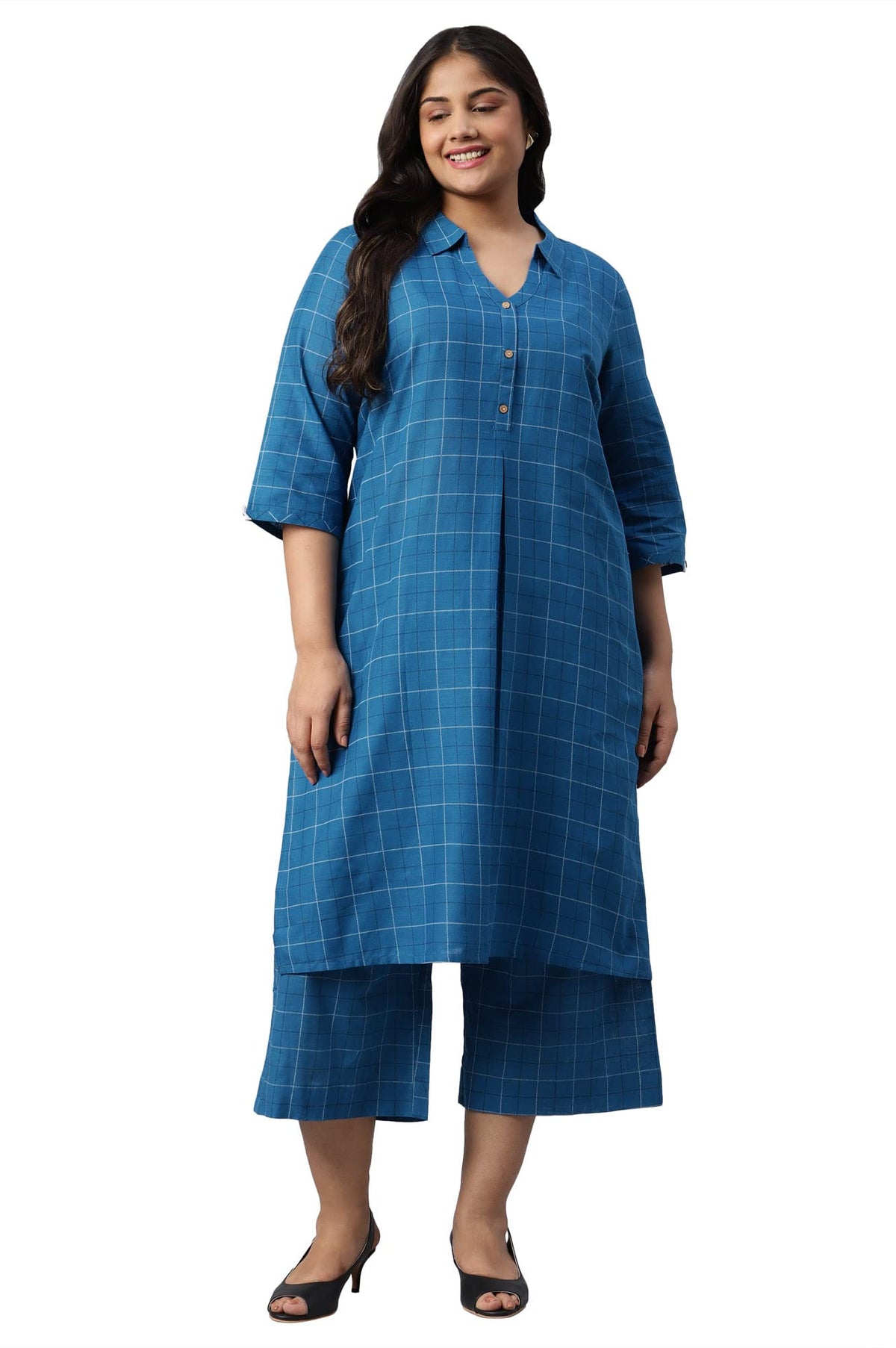 Aurelia Women Seaport Cotton Geometric Printed Straight Kurta_22Aua13350P-504129_3Xl