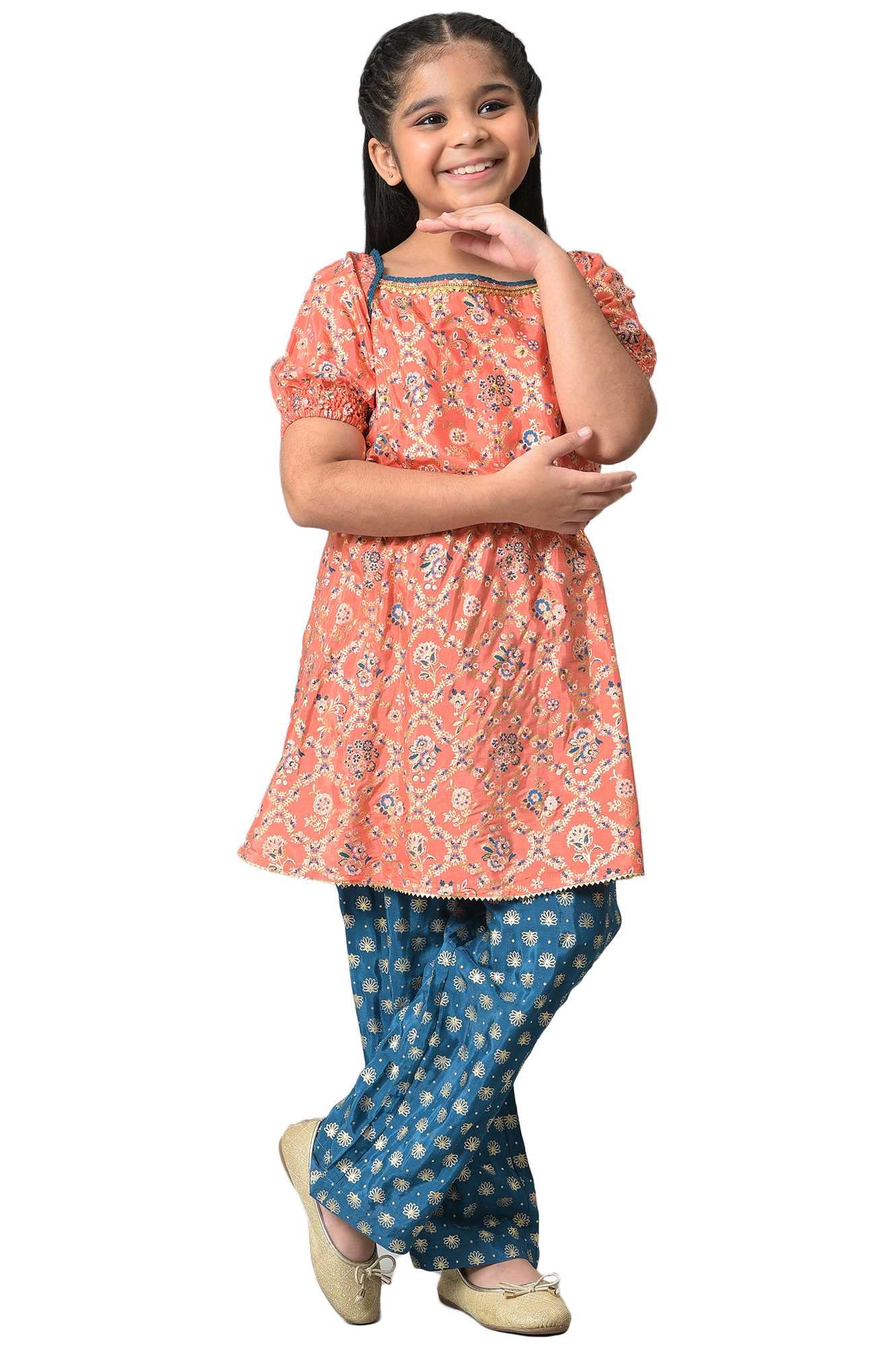 Aurelia Girl'S Viscose Kurta & Palazzo (22Aug10273C-505416_Pink