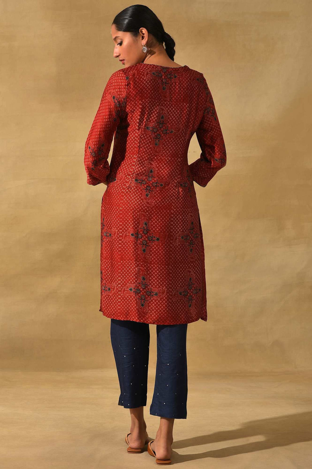 W For Woman Women'S Viscose Print Regular Kurtas