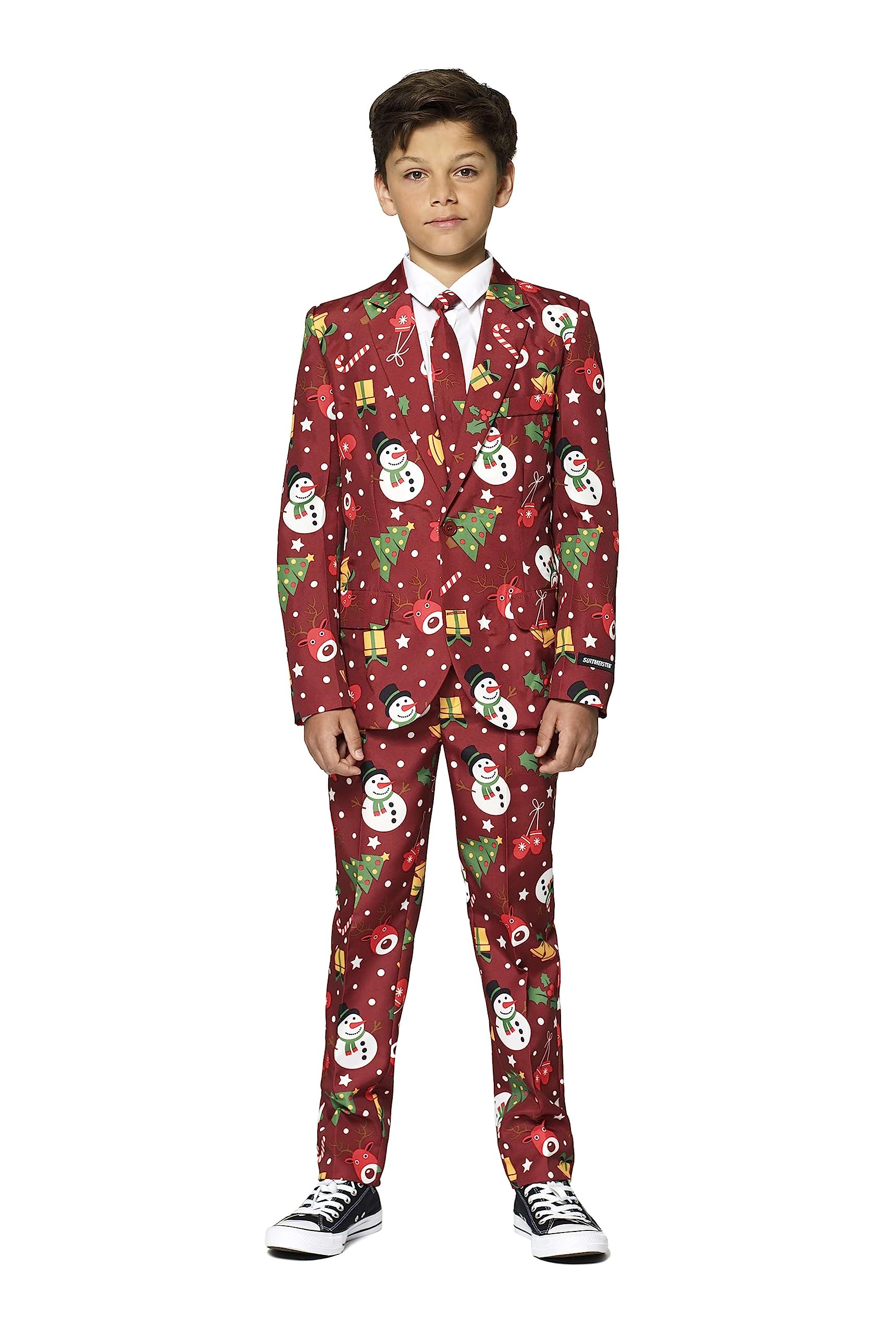 Morris Costumes OSB0026MD Boys Christmas Costume  Red - Medium Size 10