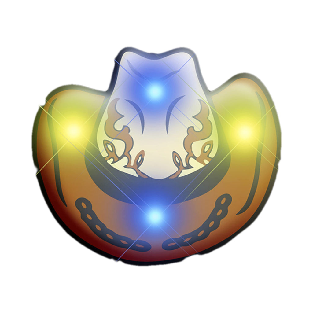 Cowboy Hat Flashing Body Light Lapel Pins by Blinkee