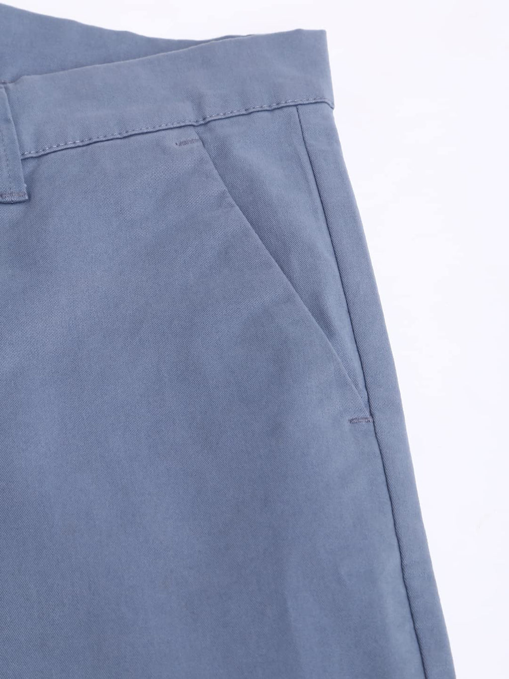 Dennis Lingo Solid Cotton Mens Casual Trouser, Tapered Fit, Mid Rise, Chinos Trousers Steelblue
