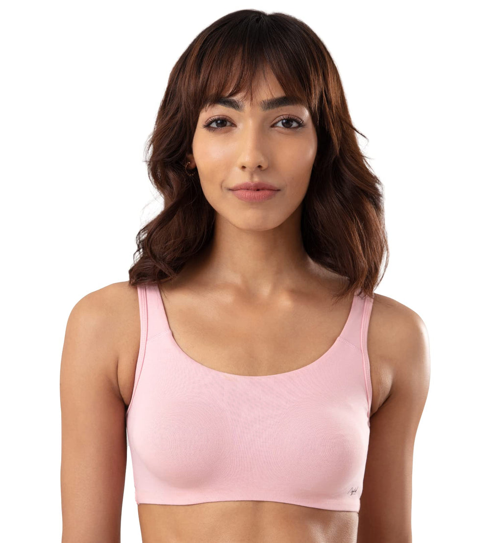 NYKD Womens Cotton Lightly Padded Seamless Wire Free Everyday T-Shirt Bra for Women Daily Use Wireless, 3/4th Coverage - Bra, N