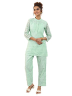 Libas WomenS Pure Cotton Co-Ords (99240_Green_L)
