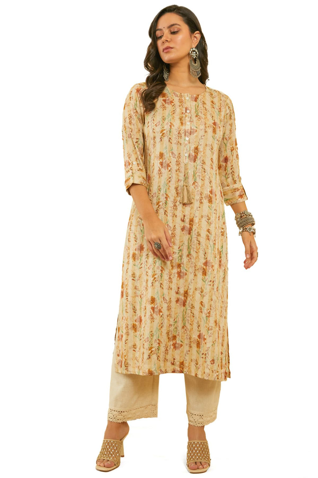 Soch Women Rayon Floral Regular Kurta