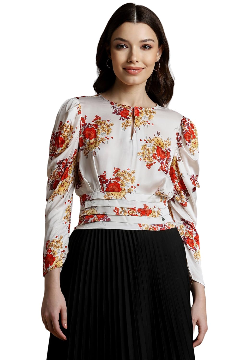 Allen Solly Women Printed Casual Round Neck T-Shirt