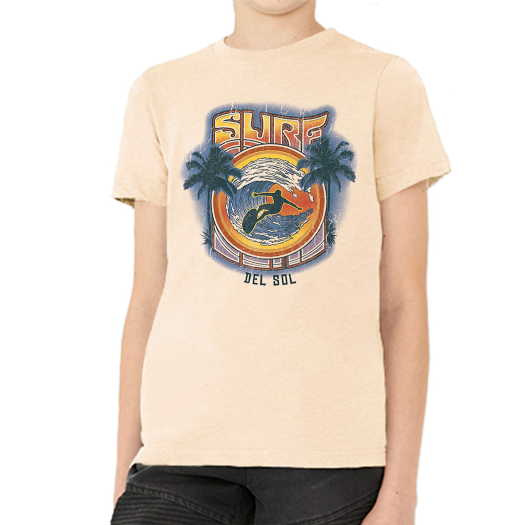 Men Crew Tee - Surf - Beige by DelSol for Men - 1 Pc T-Shirt (YM)