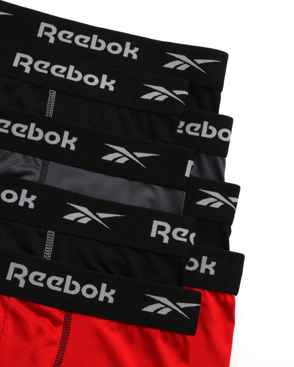 Reebok Men's Underwear - Performance Boxer Briefs (8 Pack), Size X-Large, BlackRedGrey
