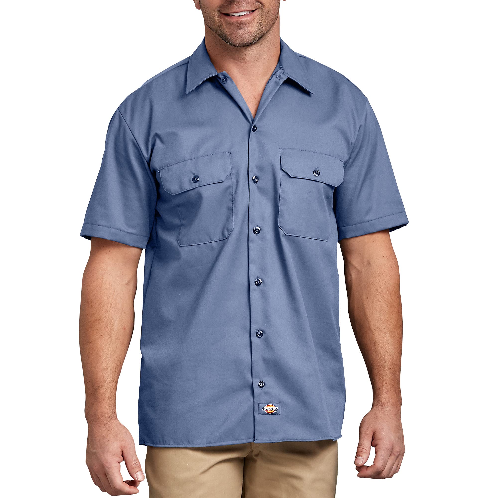 Dickies Shirts: Gulf Blue Short Sleeve Work Shirt 1574GB (S)