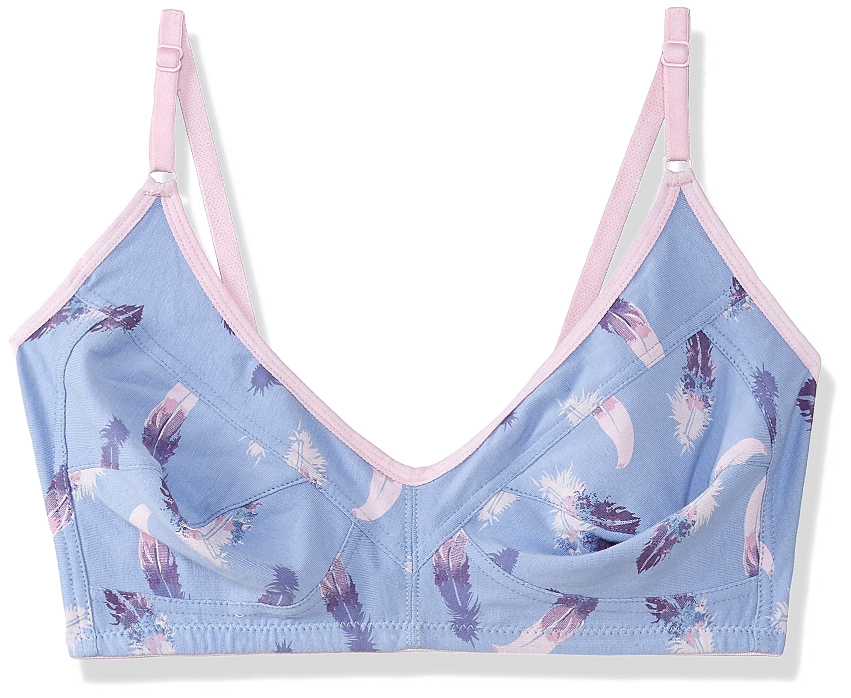 Clovia WomenS Cotton Non Padded Wire Free T-Shirt, Full-Coverage Bra (Br0185Y0332B_Blue_32B_Blue_32B)