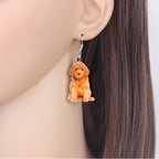 NEWEI Acrylic Cute Basket Dog earrings Drop Dangle Fashion Animal Jewelry For Women Gift Charms