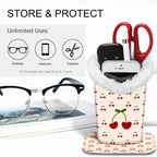 Fintie Plush Lined Eyeglasses Holder, Glasses Stand Case, Anti-scratch Glasses Storage Organizer for Desk, Nightstand, Office, C