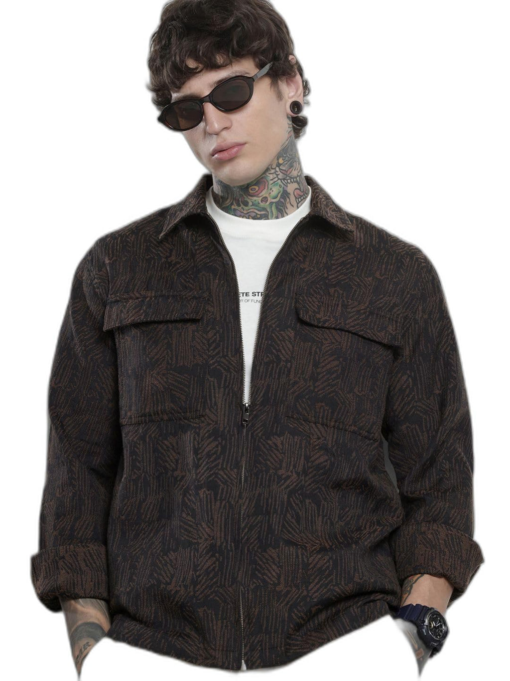 The Indian Garage Co Mens Textured Regular Fit Shirt