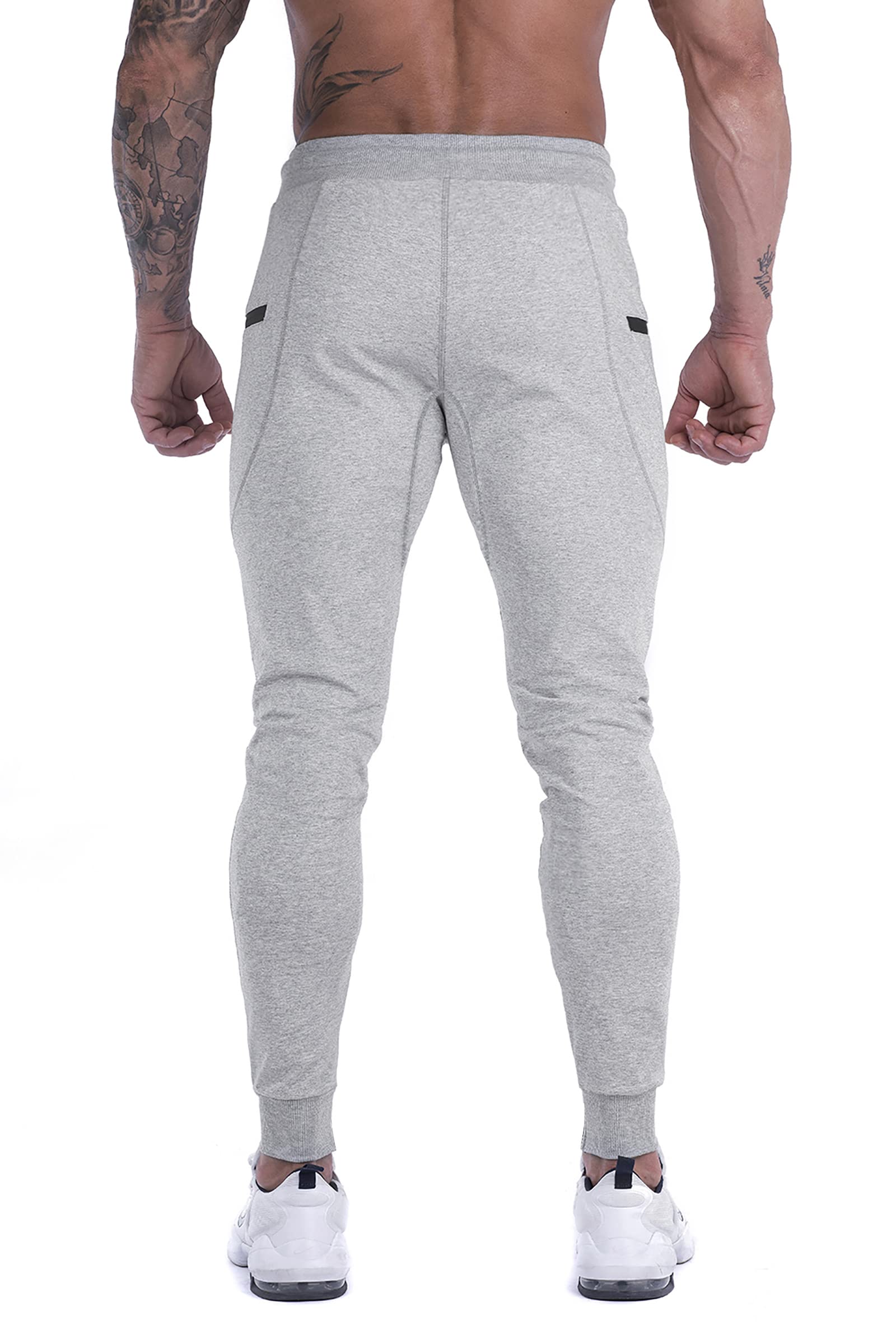 MAIKANONG Mens Slim Fit Joggers Tapered Sweatpants for Gym Running Athletic Grey