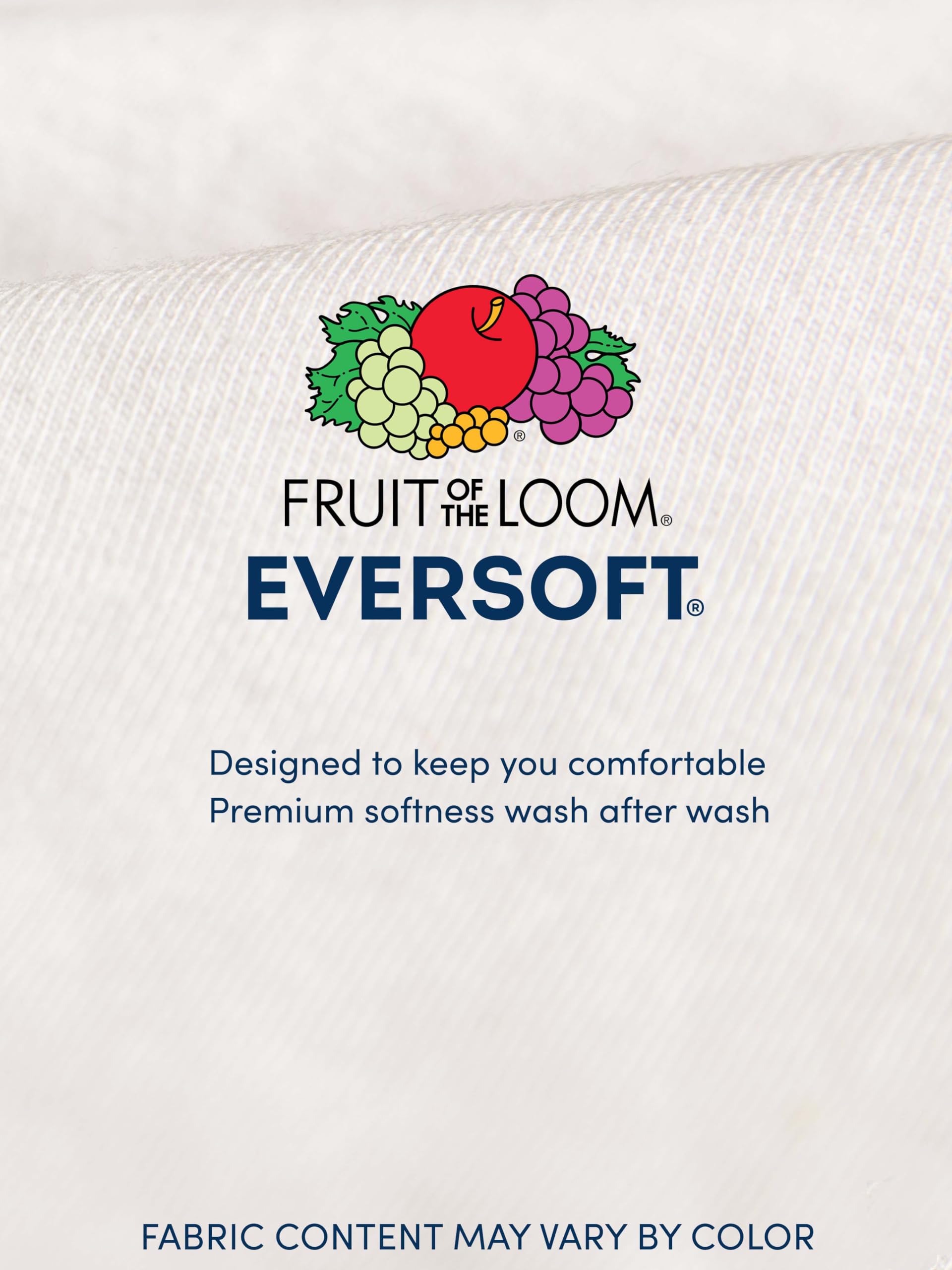 Fruit Of The Loom Mens Eversoft Cotton Shirts, Breathable & Moisture Wicking With Odor Control, Sizes S-4x, Crew - 2 Pack - Safe