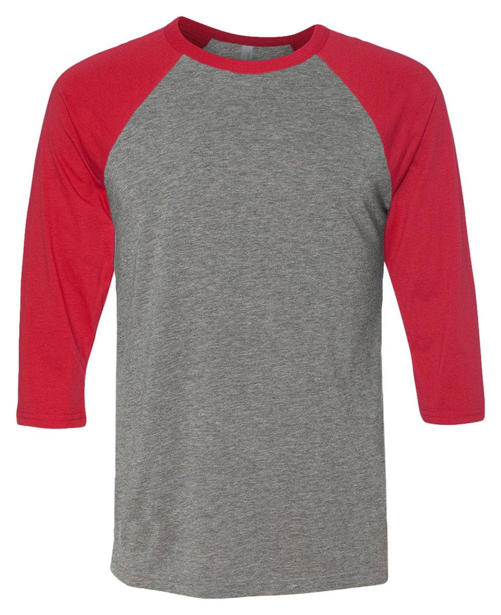 Unisex 34-Sleeve Baseball T-Shirt - gRY cHR BLK TRB - S(D0102H7Wg1P)