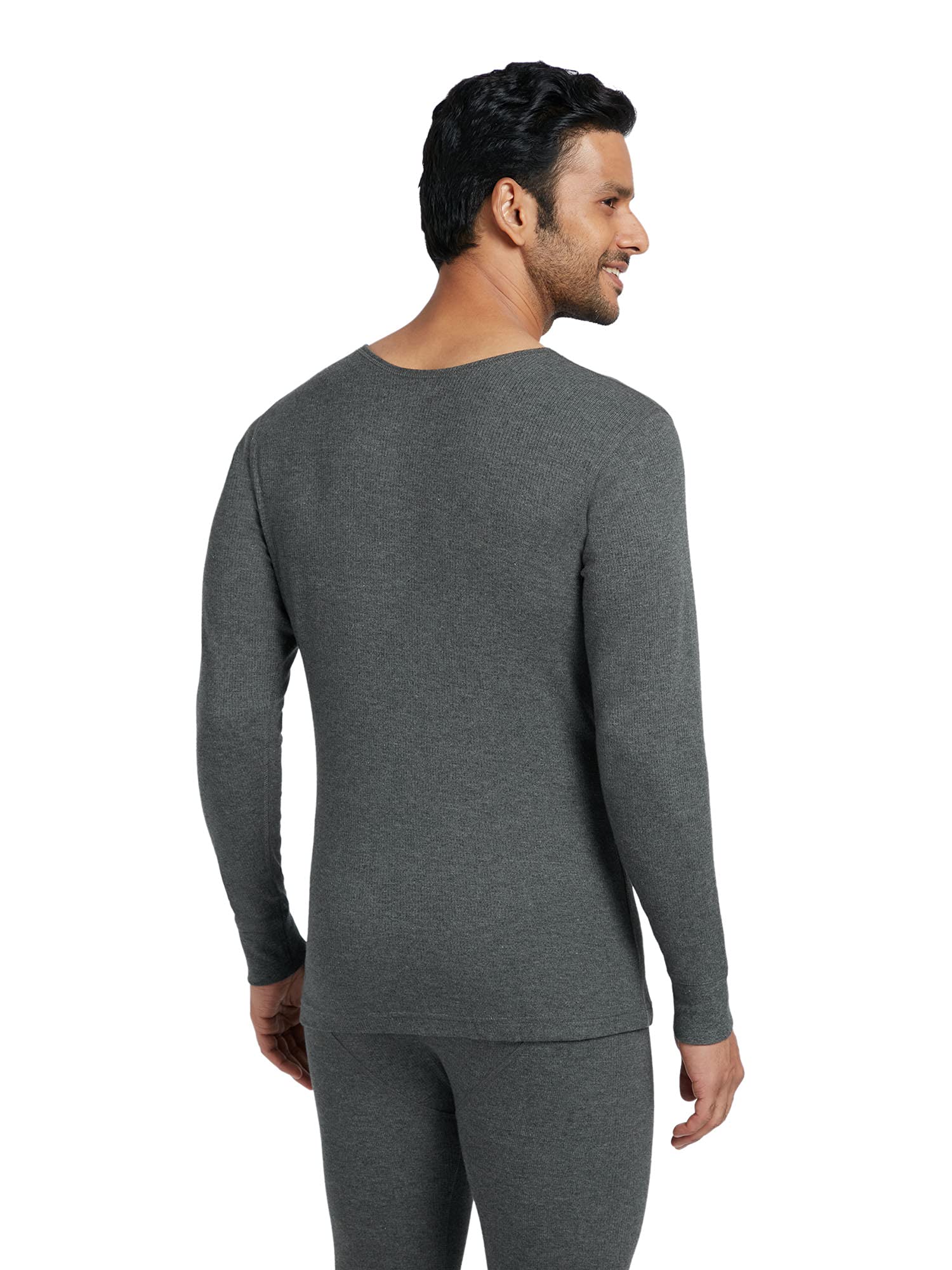 XYXX Mens Thermal Vest | Antibacterial, Skin Friendly with Superior Heat Retention | Slim Fit Full Sleeve Solid Alpine IntelliH