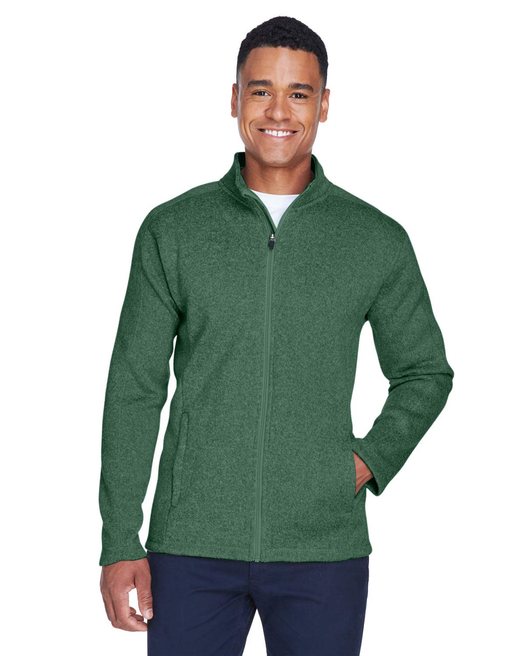 Mens Bristol Full-Zip Sweater Fleece Jacket - gREY HEATHER - S(D0102H7YEKP)