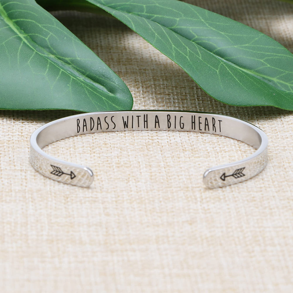 Inspirational Jewelry for Women Cuff Bracelet for Women Birthday Christmas Day Gifts Stainless Steel Jewlery Mantra with A Big H