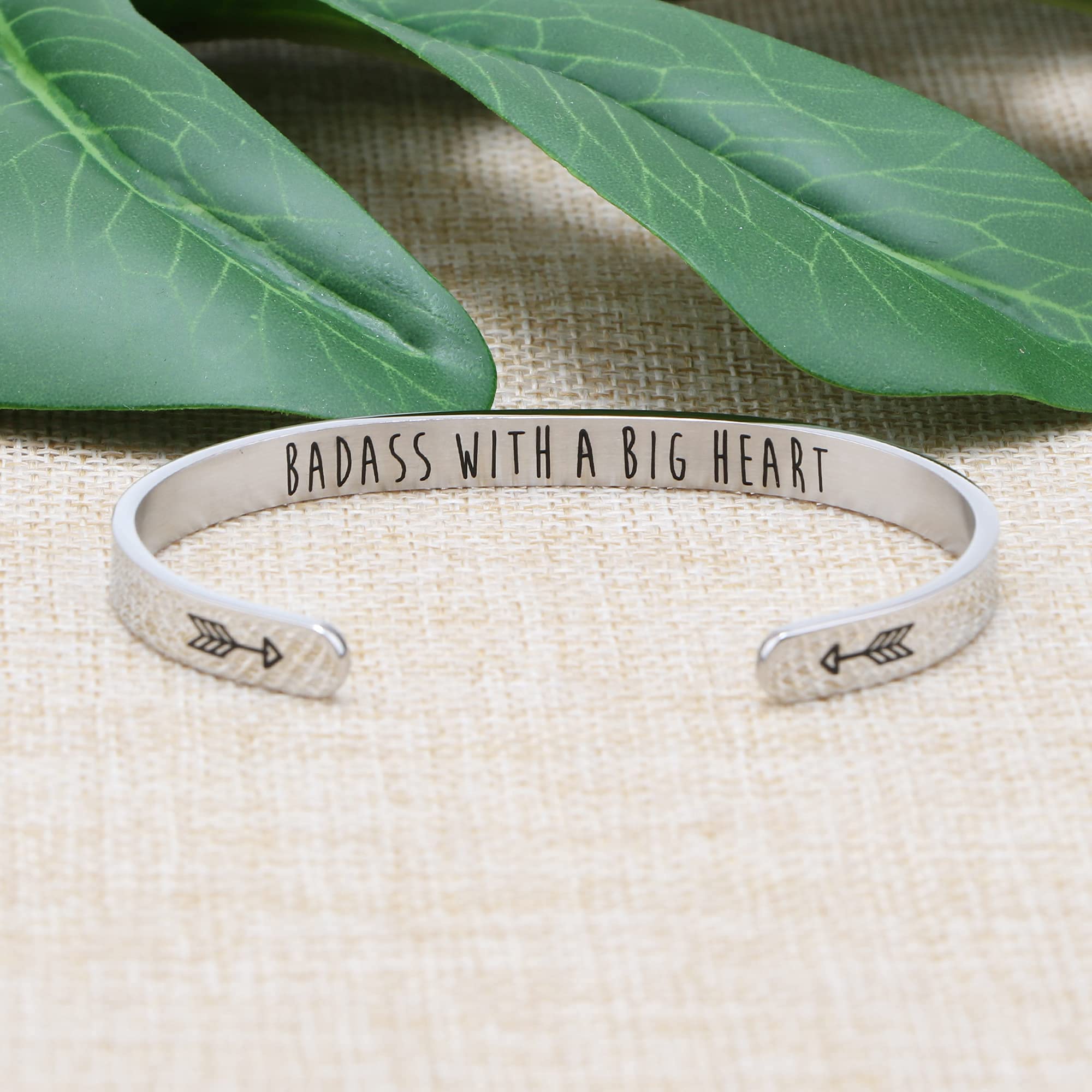 Inspirational Jewelry for Women Cuff Bracelet for Women Birthday Christmas Day Gifts Stainless Steel Jewlery Mantra with A Big H