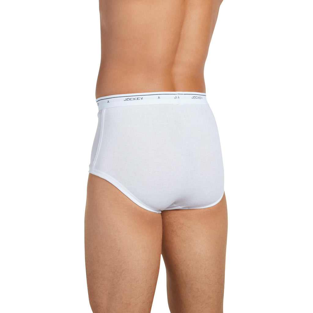 Jockey Mens Underwear classic Full Rise Brief - 3 Pack, Diamond White, 36