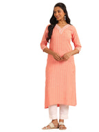 Libas WomenS Cotton Regular Kurta (29198_Peach