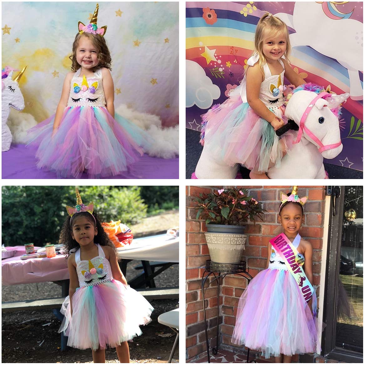 Tutu Dreams Unicorn Dress Girls Dress Up Clothes for Play Rainbow Pink Tutu Birthday Outfit Easter Gifts Party Favors Decoration