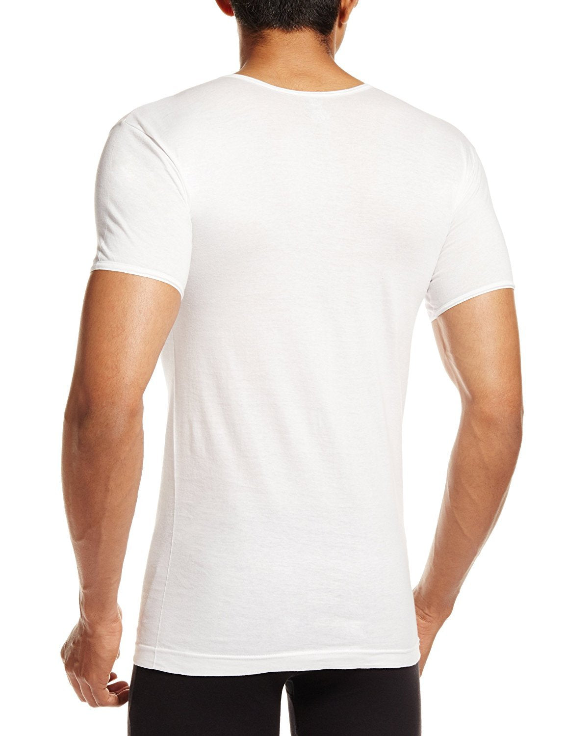 PRAKASAM COTTON Mens Combed Cotton Round Neck Half Sleeve White Vest with Extended Length for Easy Tuck (Gold) Pack of 5