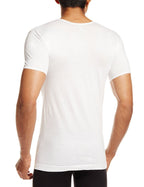 PRAKASAM COTTON Mens Combed Cotton Round Neck Half Sleeve White Vest with Extended Length for Easy Tuck (Gold) Pack of 3