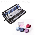 Iristide Travel Tie Case, Portable Waterproof Necktie Cufflinks Storage Box Tie Holder Stored up to 4-5 Ties - Black