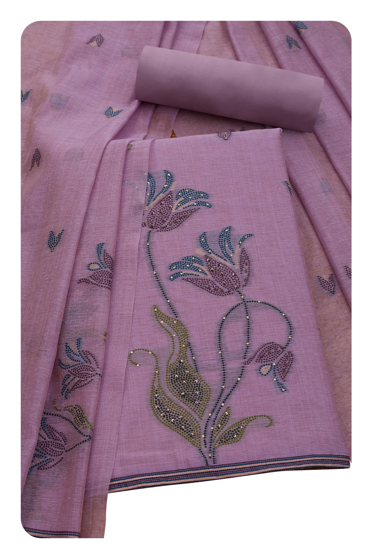 Soch Women Chanderi Woven Design Unstitched Dress Material with Sequins