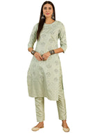Ziyaa Art Women'S Green Poly Silk Kurta And Pant Set (Zikups3114Andpa-Rl5-3Xl