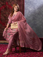 ANNI DESIGNER Women s Kurta with Trousers and Dupatta, peach, L