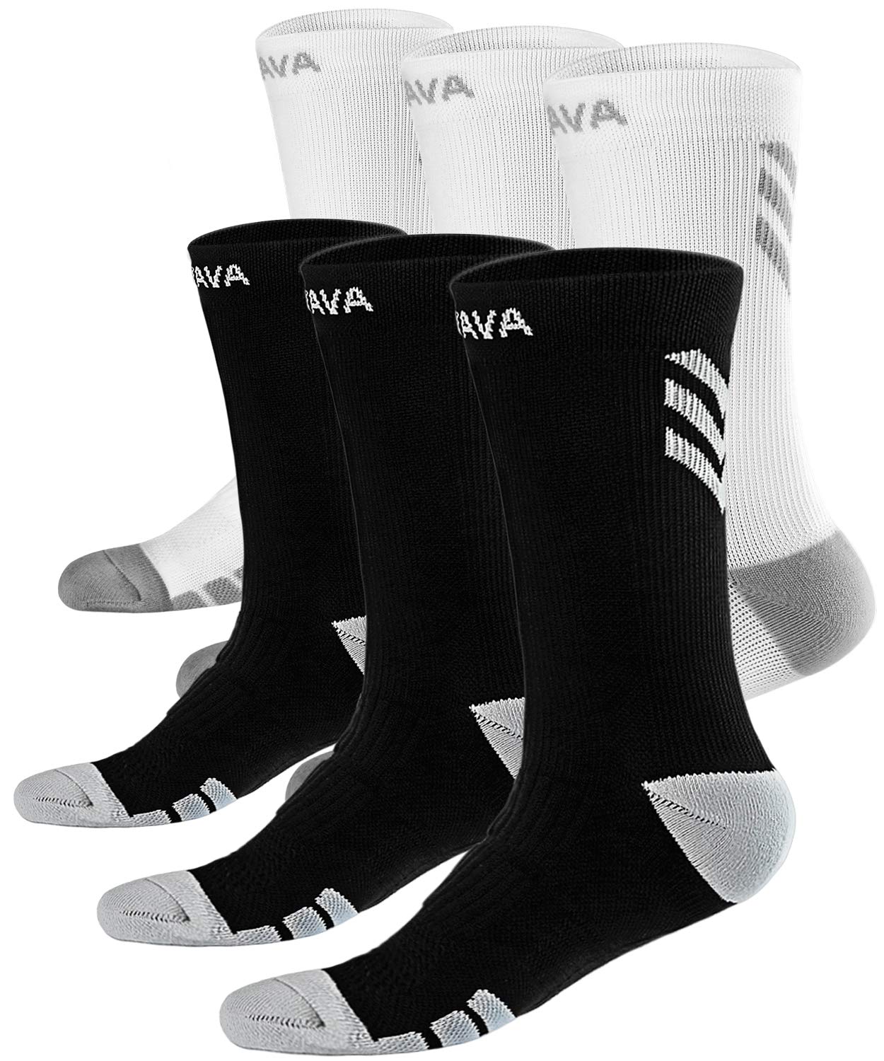 DOVAVA Compression Crew Socks 15-20mmHg, Men Women Athletic Running Flight Travel Pregnancy Edema Diabetic Ankle Calf Circulatio