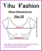 Vihu Fashion Womens Phantom Silk Short Sleeves Readymade Saree Blouse