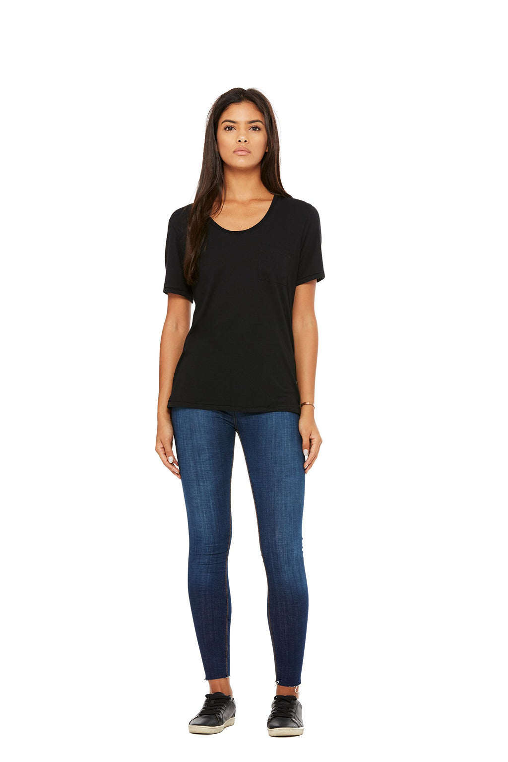 FWD Fashion Ladies Flowy Pocket T-Shirt - BLAcK - S(D0102H7WF8X)