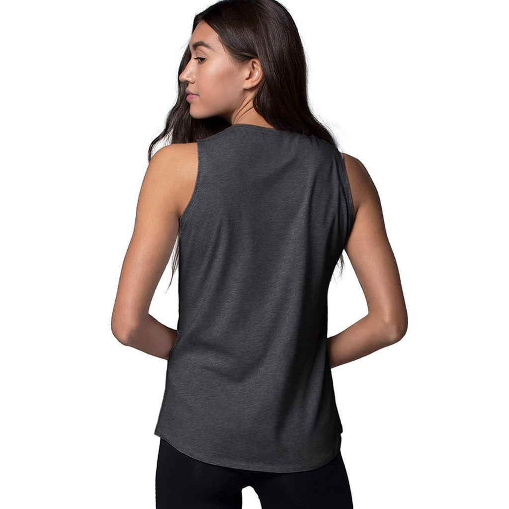 Bamboo Sleeveless T-Shirt - Carbon Heather by Cariloha for Women - 1 Pc T-Shirt (XL)