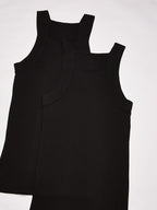 Evolve Men's Cotton Comfort Square Cut Tank Multi Pack, Black, X-Large