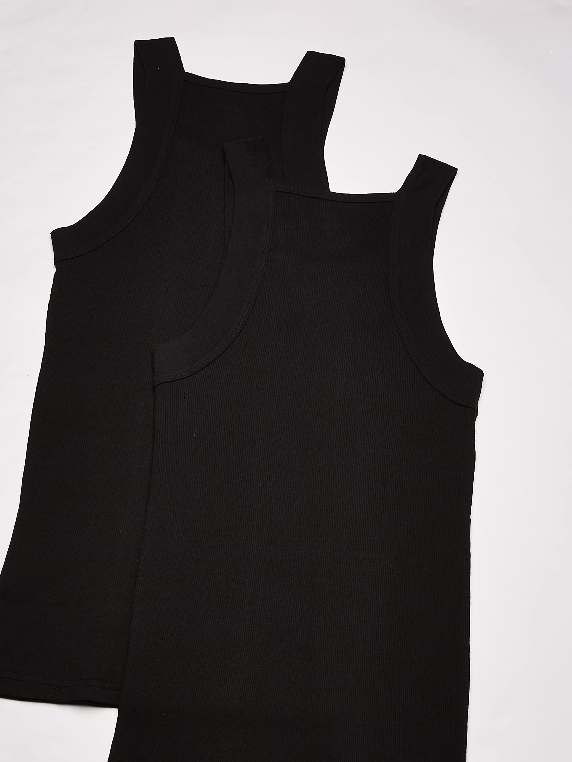 Evolve Men's Cotton Comfort Square Cut Tank Multi Pack, Black, X-Large