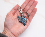 Star Wars: The Book of Boba Fett Chrome Helmet Enamel Pendant Keychain | Heavy Duty Car Key Ring Holder With Clip | Metal Brooch