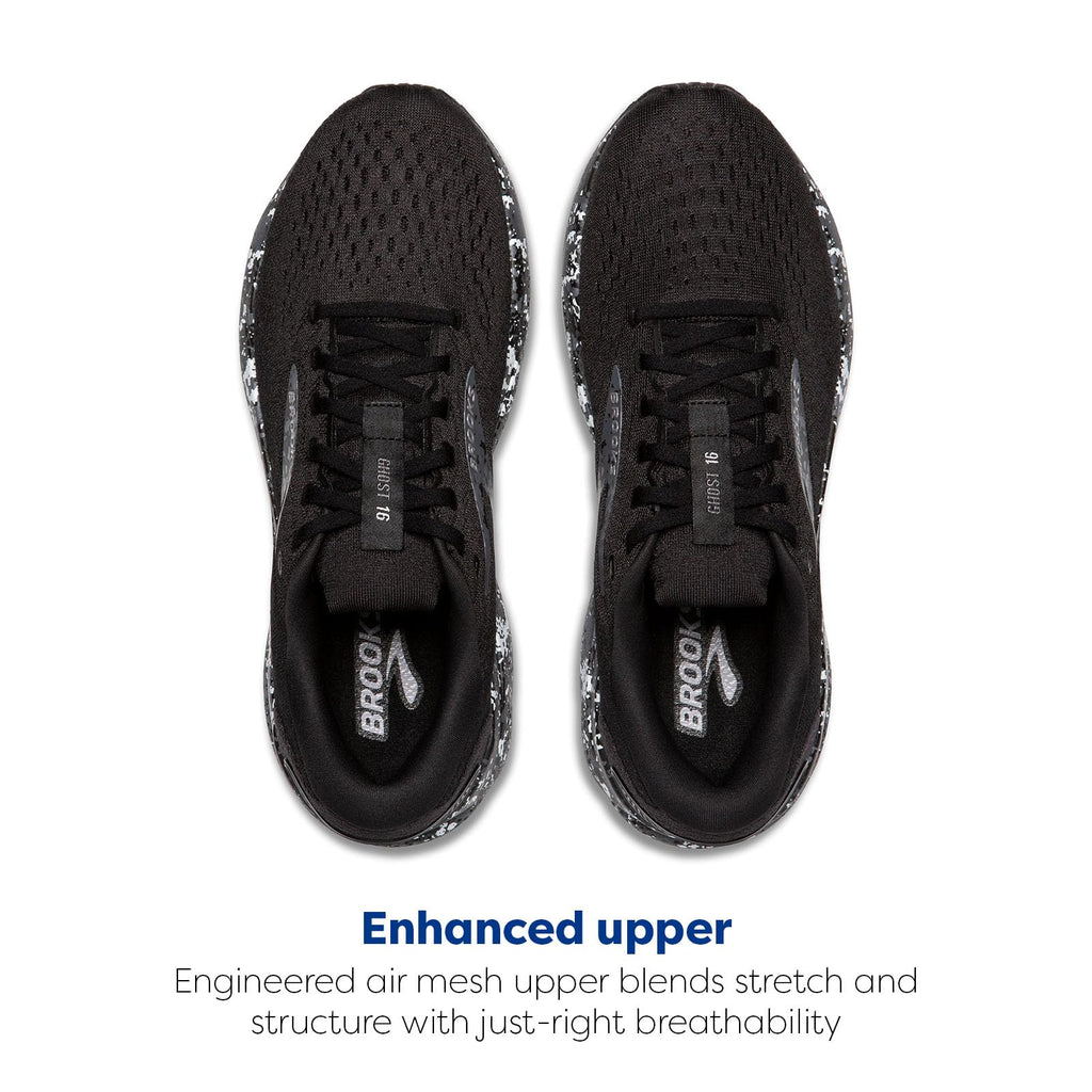 Brooks Mens Ghost 16 Neutral Running Shoe - Black/Iron/Lava - 12.5 Medium