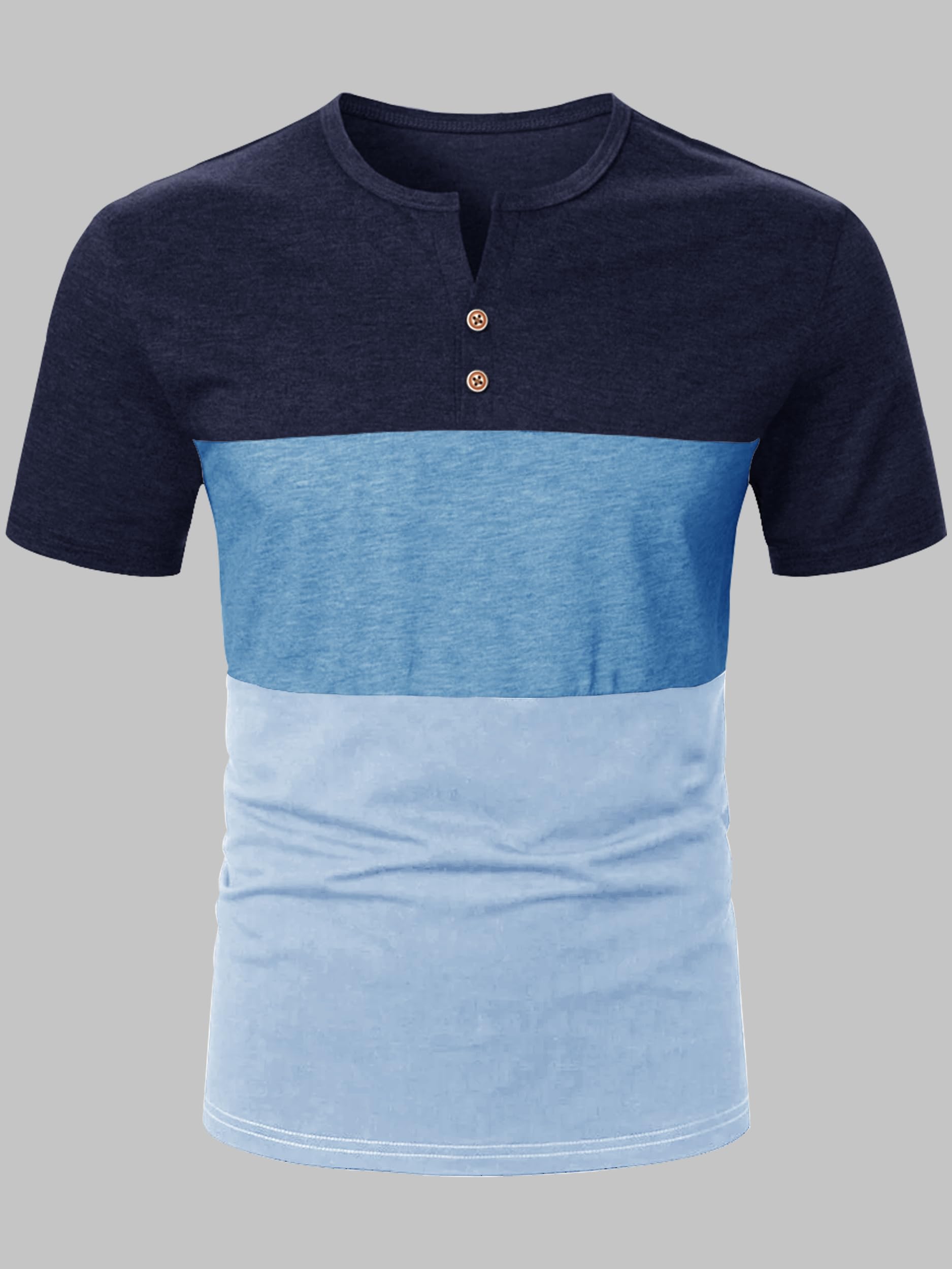 Noble Monk MenS Half Sleeves Henley Neck T-Shirt | Colorblock T-Shirt For Men