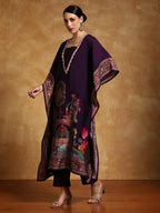 Varanga Women-Zari & Sequin Detailed Ethnic Printed Flared Kaftan With Trouser