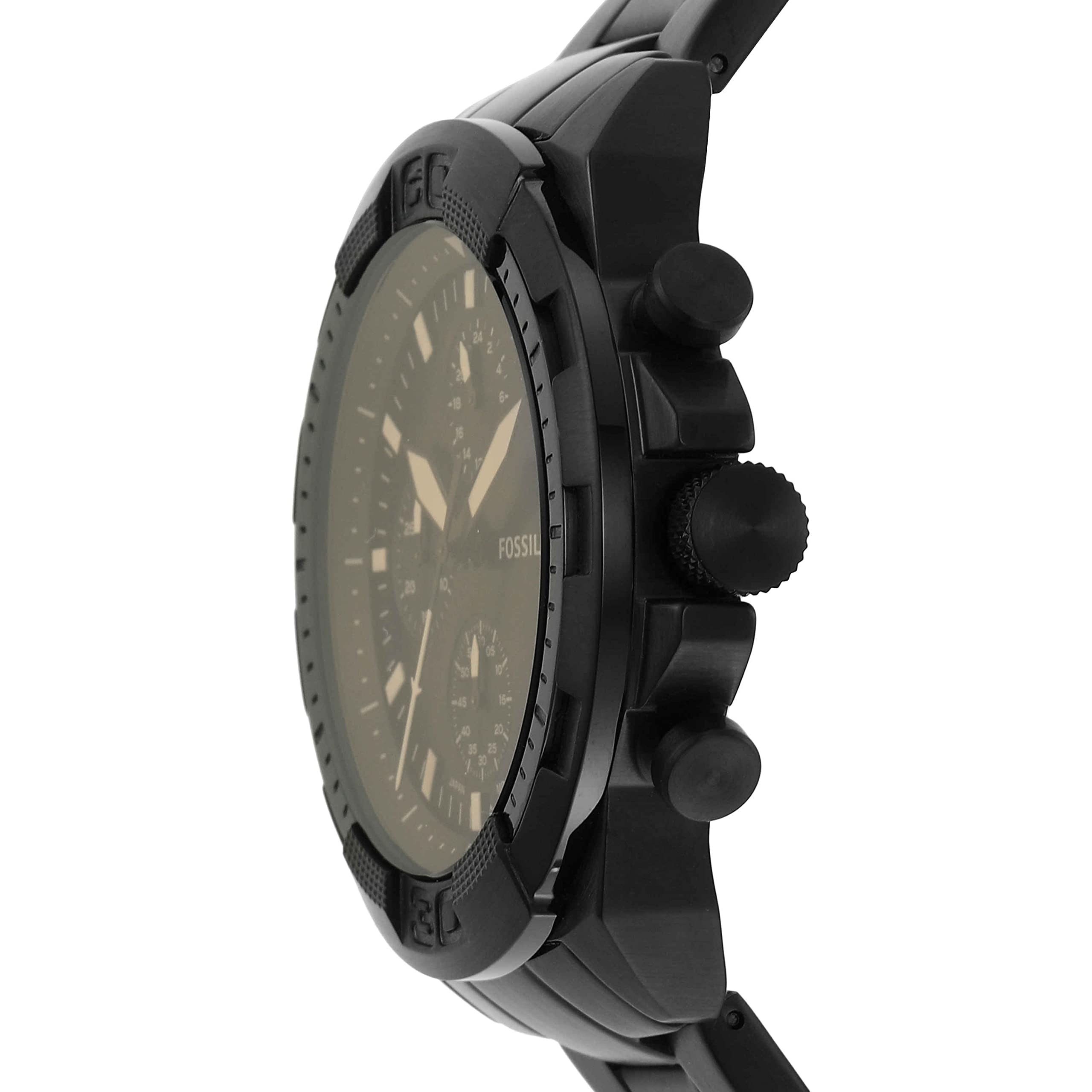 Fossil Men's Bronson Quartz Stainless Steel Chronograph Watch, Color: Black (Model: FS5851)