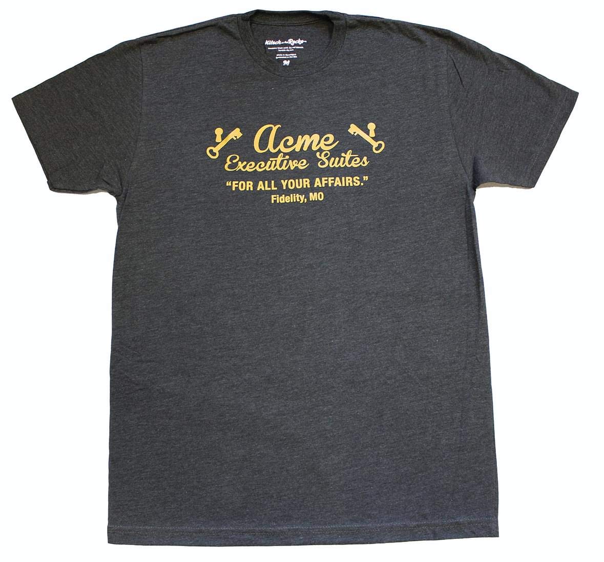 Kitsch on the Rocks Acme Executive Suites Men's Grey T-Shirt - X-Large