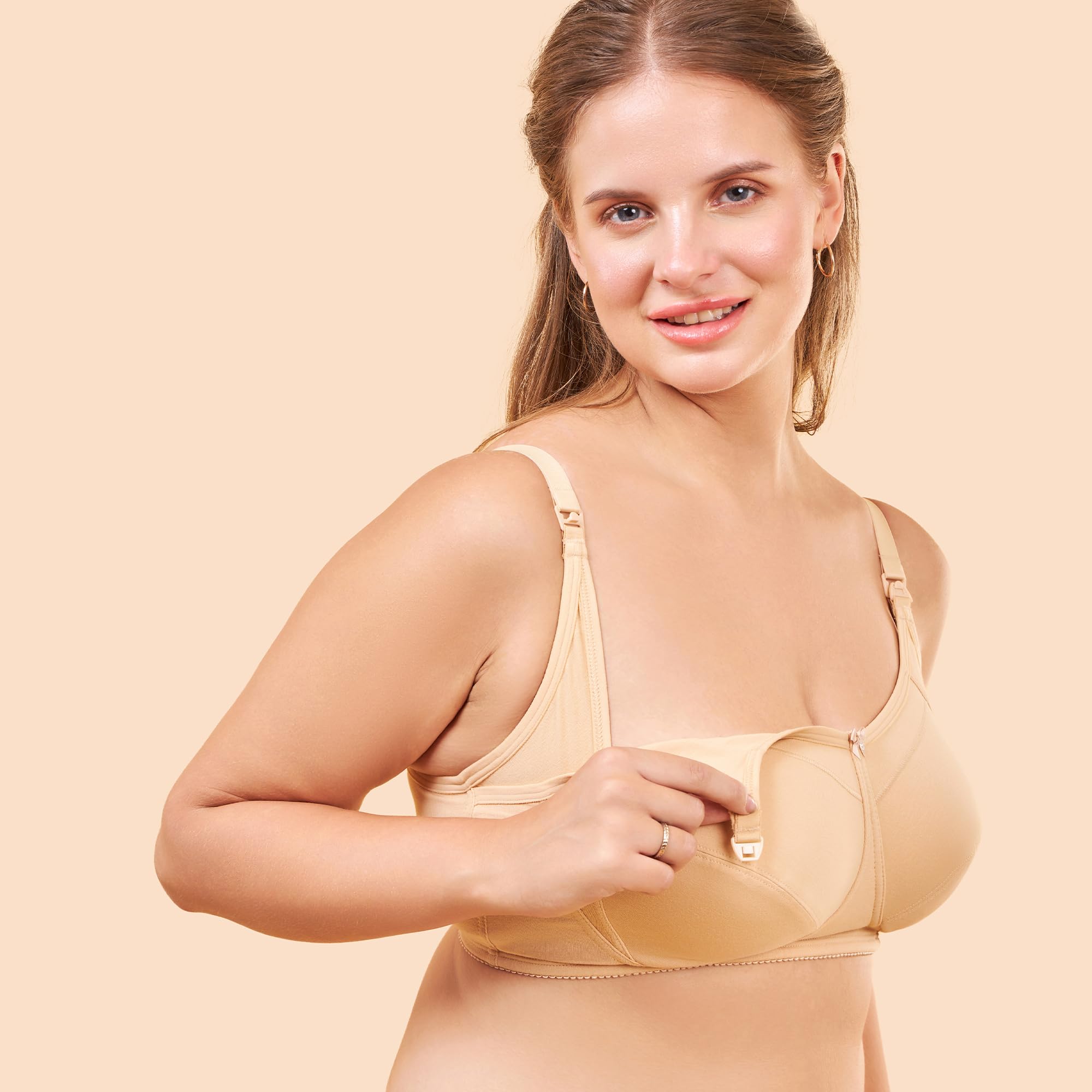 Enamor MT02 Sectioned Lift & Support Nursing Bra - Non-Padded, Wirefree & High Coverage